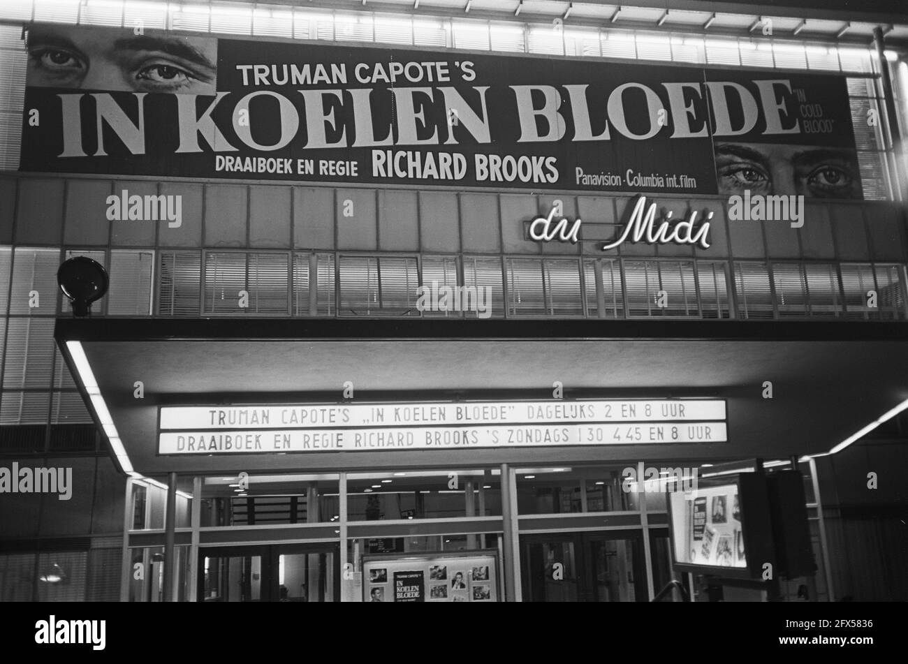 Filmpremiere im Du Midi, in Koelen Bloede (in Cold Bloede) nach dem Buch von Truman Capote, Regie: Richard Brooks, 14. März 1968, Kinos, Filme, Premieren, Niederlande, Foto der Presseagentur des 20. Jahrhunderts, zu erinnerende Nachrichten, Dokumentarfilm, historische Fotografie 1945-1990, visuelle Geschichten, Menschliche Geschichte des zwanzigsten Jahrhunderts, Momente in der Zeit festzuhalten Stockfoto