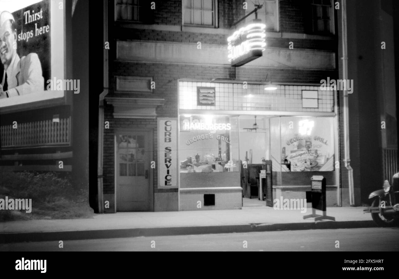 Hamburger Shop, Durham, North Carolina, USA, U.S. Farm Security Administration, Mai 1940 Stockfoto