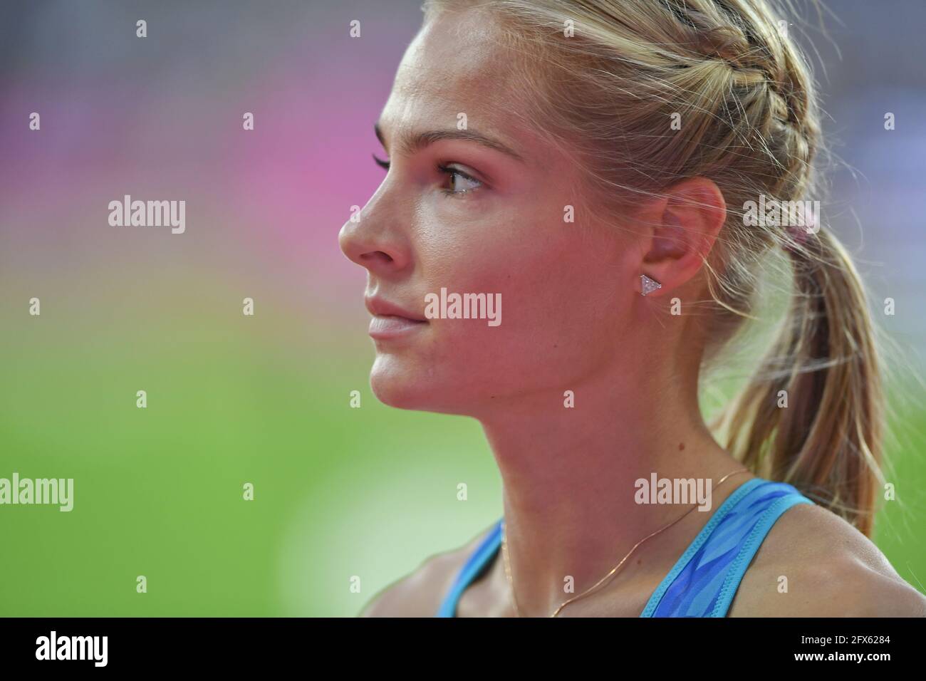 Darya Klishina (Russland, Silbermedaille). Weitsprung Frauen, Finale. Leichtathletik-Weltmeisterschaften der IAAF. London 2017 Stockfoto
