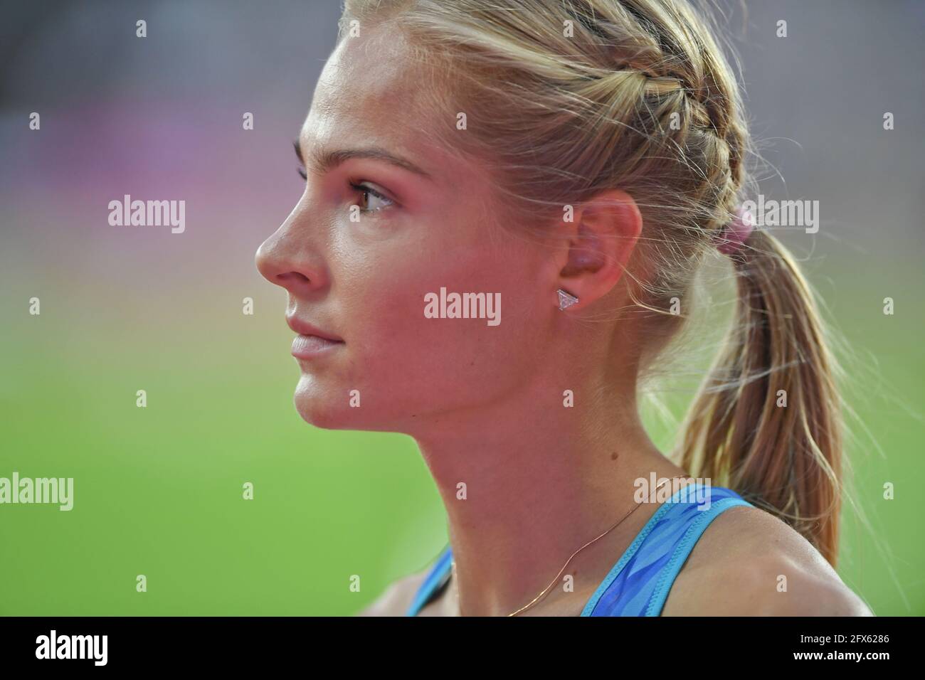 Darya Klishina (Russland, Silbermedaille). Weitsprung Frauen, Finale. Leichtathletik-Weltmeisterschaften der IAAF. London 2017 Stockfoto