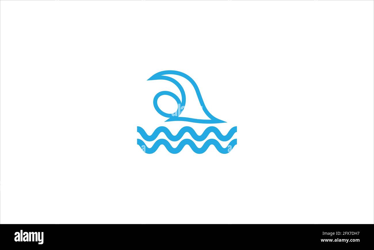 Sportler Schwimmer Person in einem Wasser Symbol Logo Vektor Illustration Stock Vektor