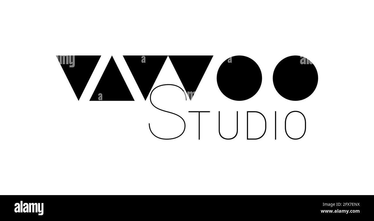 Tattoo-Studio. Vektorgrafik in minimalistischer Schrift Stock Vektor
