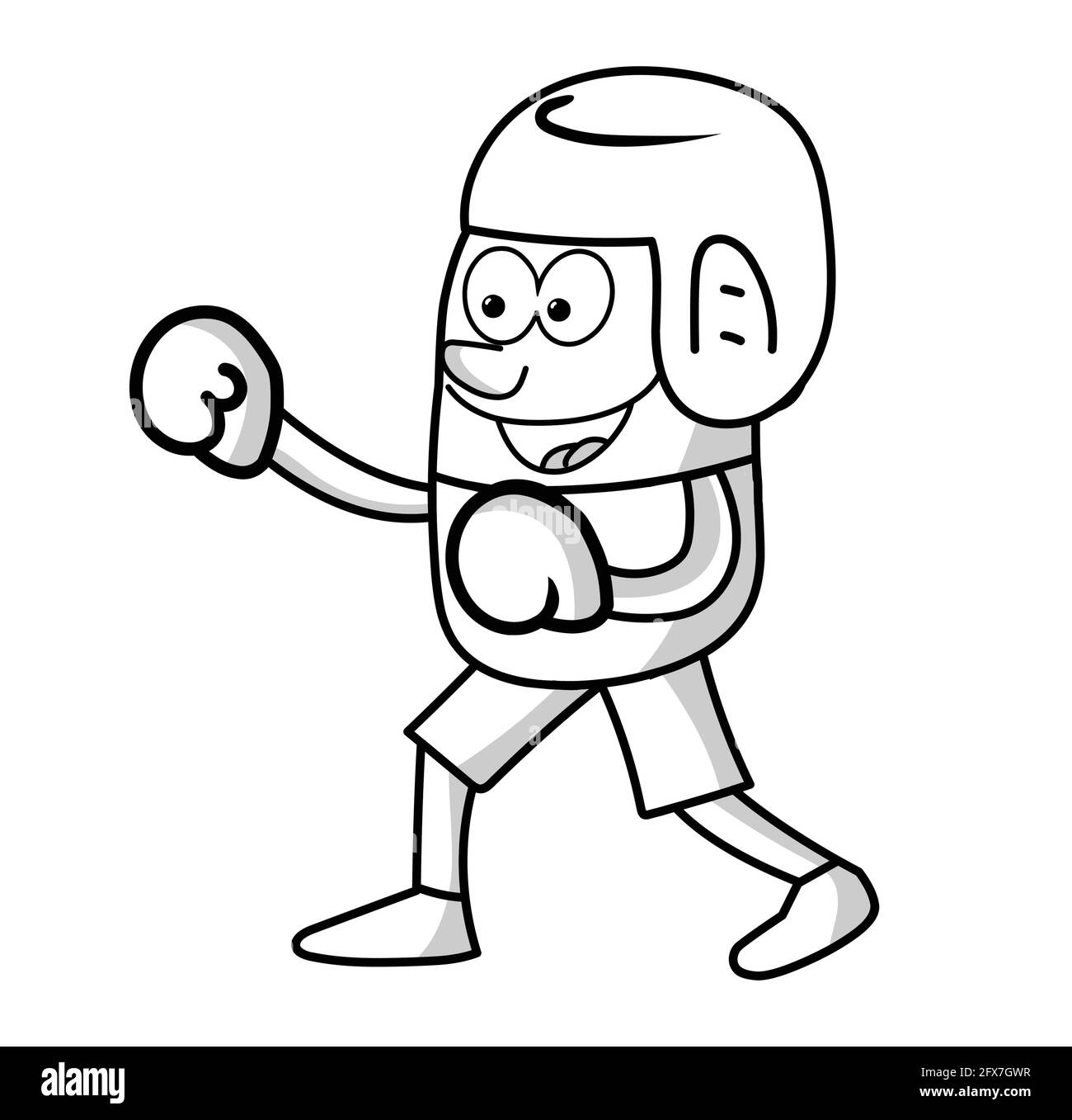 Boxer Stick Figur Cartoon Vektor Illustration Stock Vektor