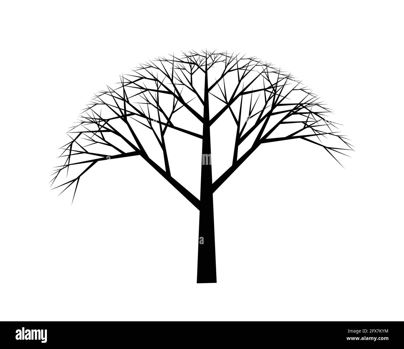 Big Tree Silhouette Vektor illustratiom Stock Vektor
