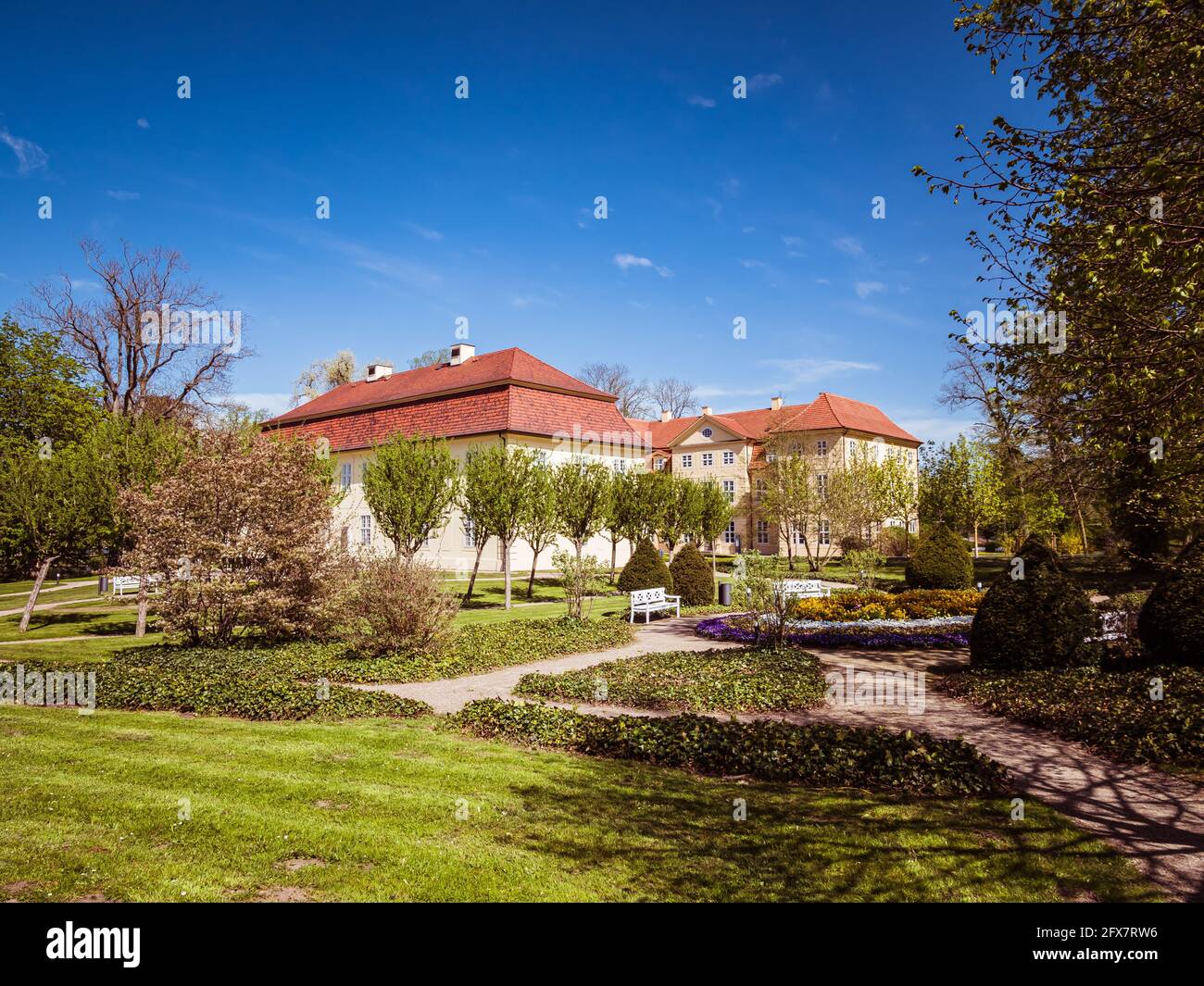 Schloss Mirow in Mecklenburg-Vorpommern mit Schlossgärten Stockfoto