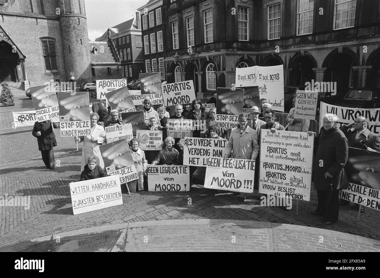 Anti-Abtreibungsdemonstration Pater Koopman, 12. September 1978, Demonstrationen, Niederlande, 20. Jahrhundert Presseagentur Foto, Nachrichten zu erinnern, Dokumentarfilm, historische Fotografie 1945-1990, visuelle Geschichten, Menschliche Geschichte des zwanzigsten Jahrhunderts, Momente in der Zeit festzuhalten Stockfoto