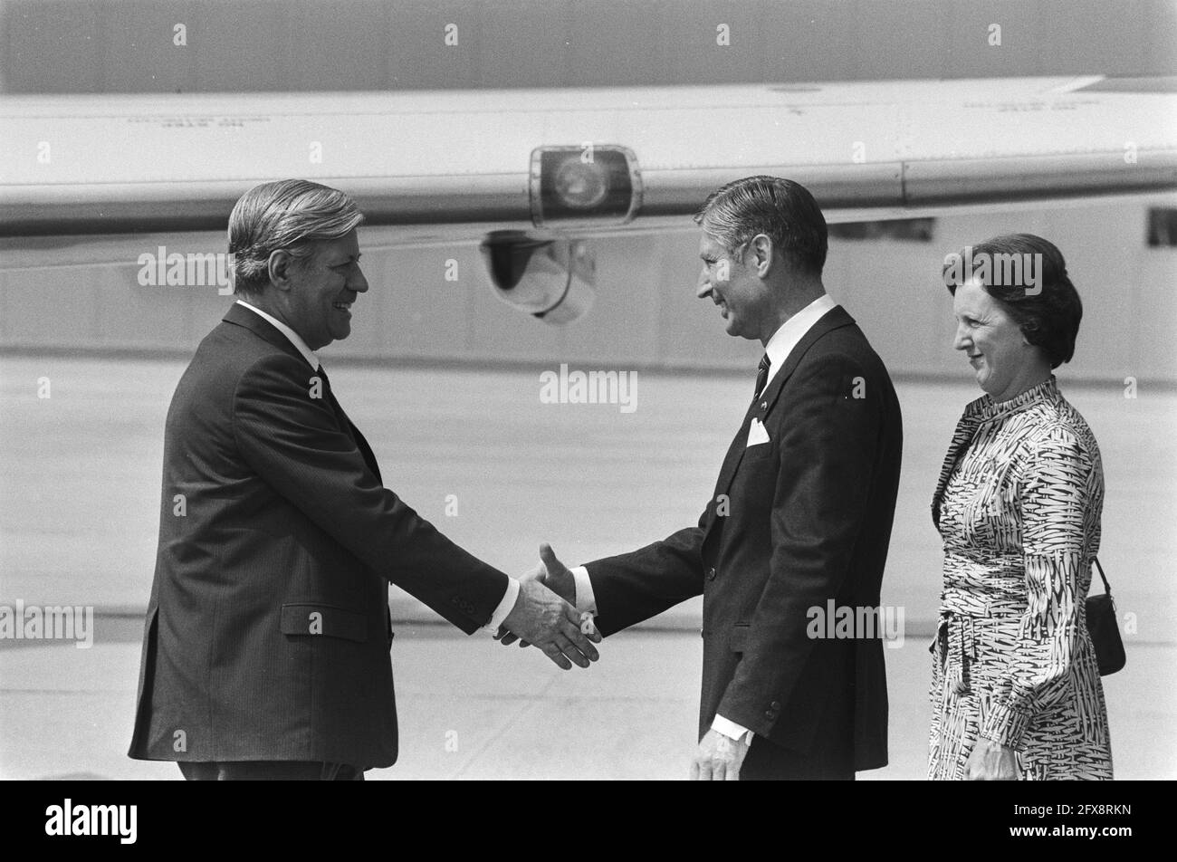 Besuch von Bundeskanzler Helmuth Schmidt, 8. Juli 1982, Besuche, Niederlande, 20. Jahrhundert Presseagentur Foto, Nachrichten zu erinnern, Dokumentarfilm, historische Fotografie 1945-1990, visuelle Geschichten, Menschliche Geschichte des zwanzigsten Jahrhunderts, Momente in der Zeit festzuhalten Stockfoto