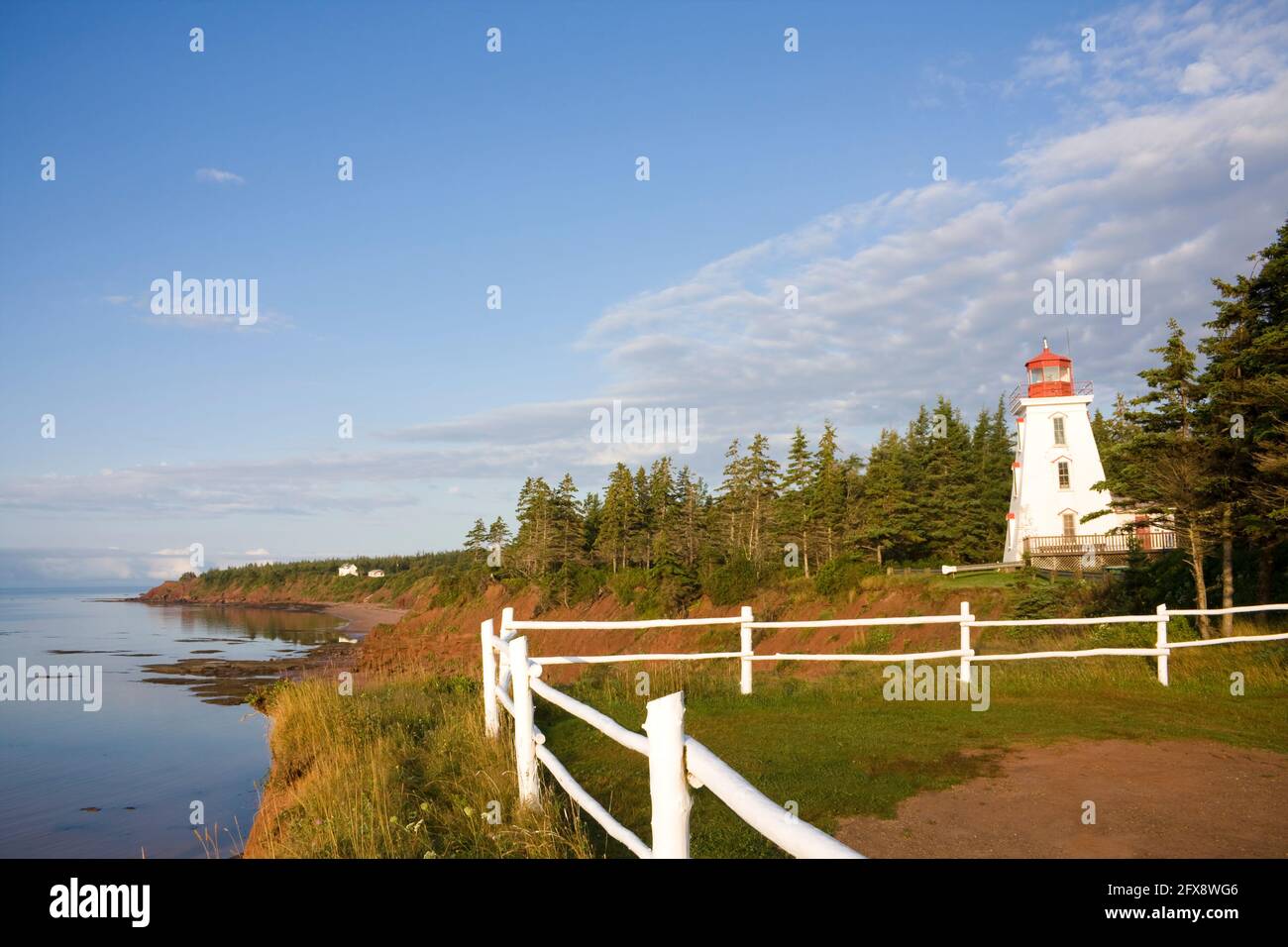 Cape Bear, PEI malerische Landschaft mit Leuchtturm Stockfoto