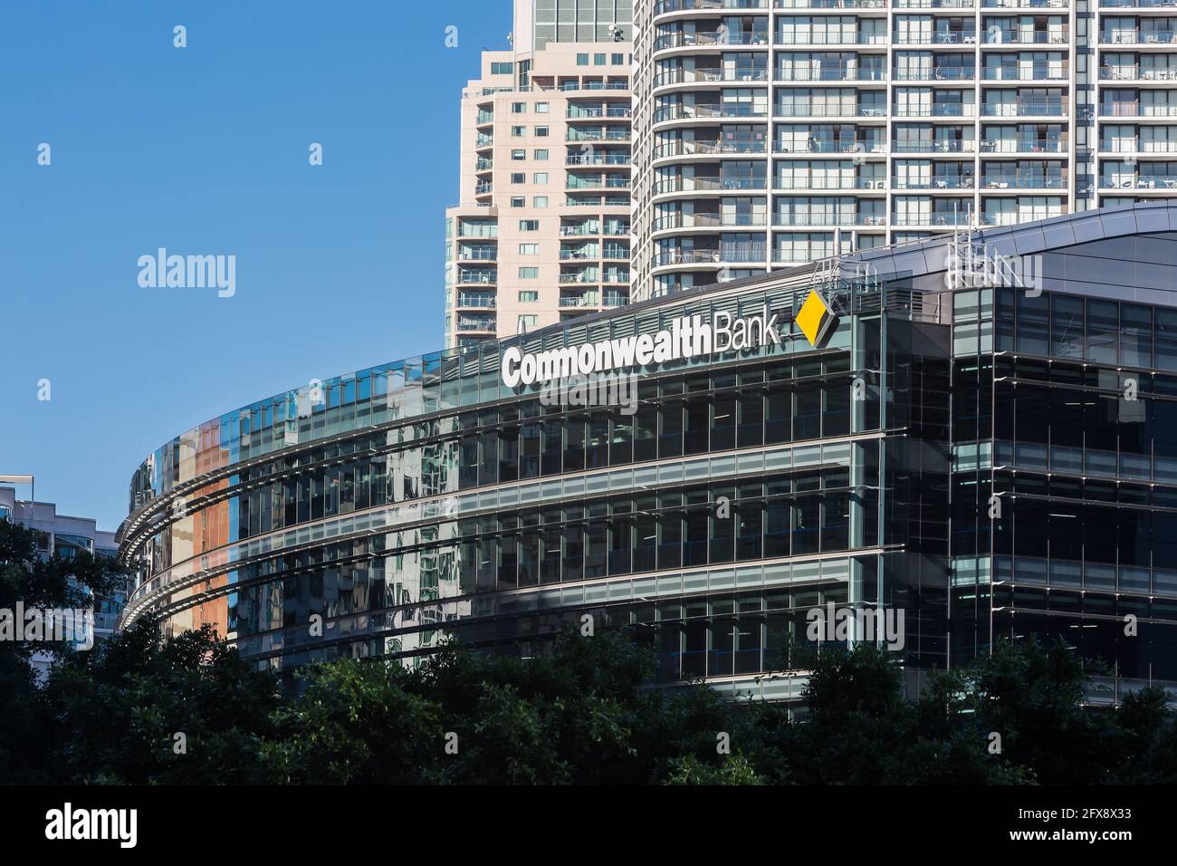 Commonwealth Bank of Australia, Unternehmensbüros, Darling Harbour, Sydney, Australien. Stockfoto