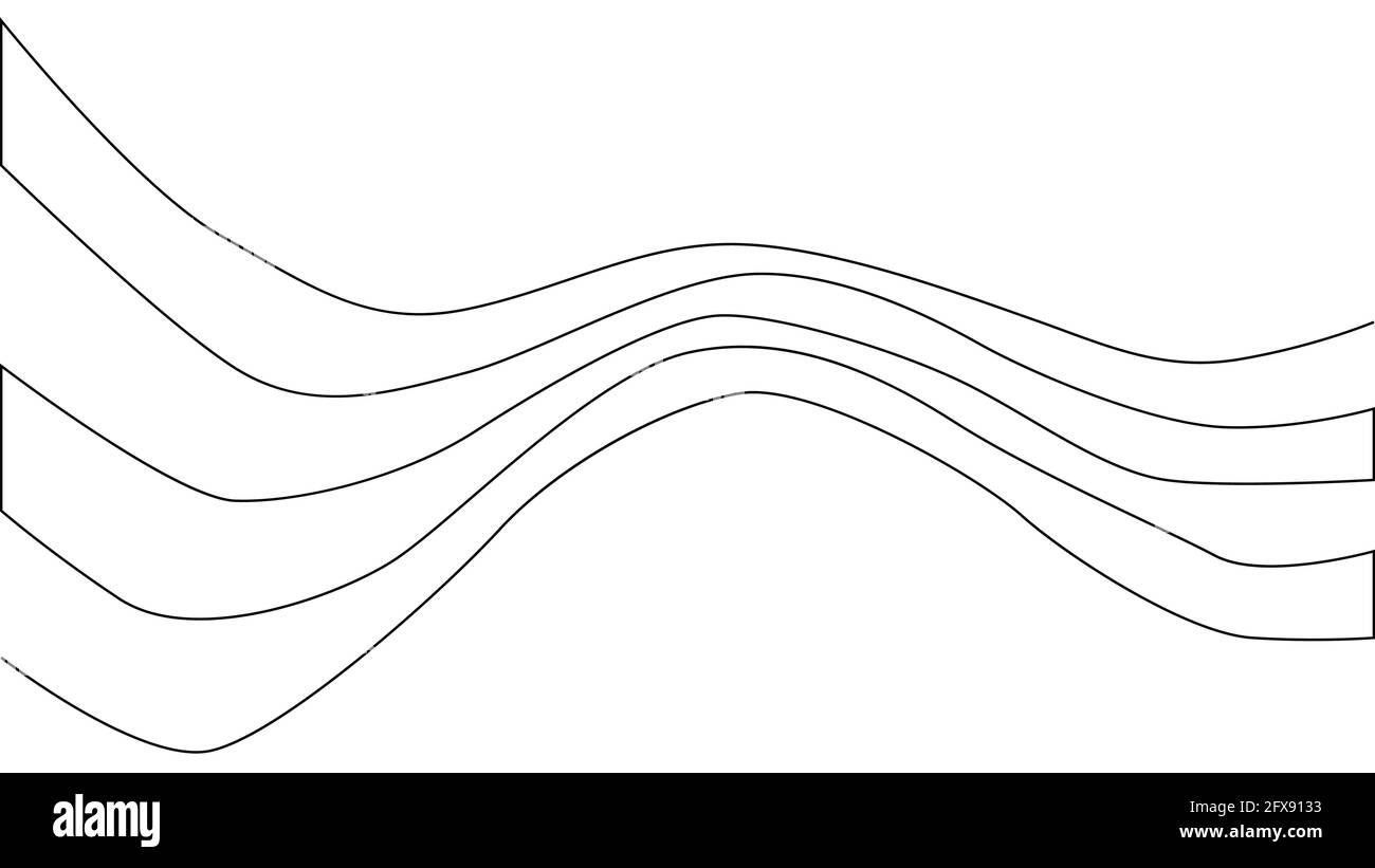 Ein Violinschlüssel und Noten werden durch eine einzelne schwarze Linie auf weißem Hintergrund gezeichnet. Fortlaufende Linienzeichnung. Stock Vektor