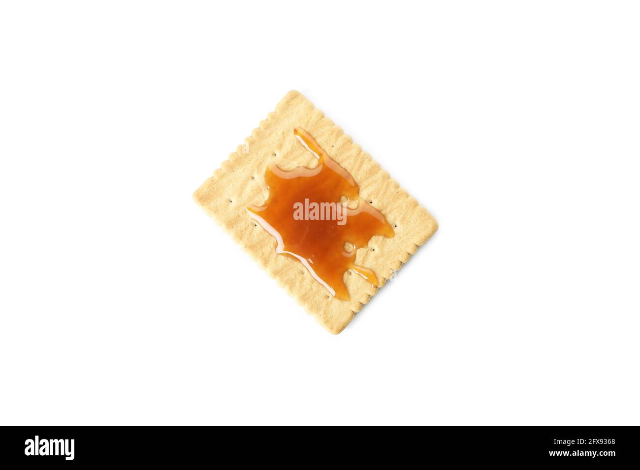 Cookie mit Karamell isoliert auf weißem Hintergrund Stockfoto