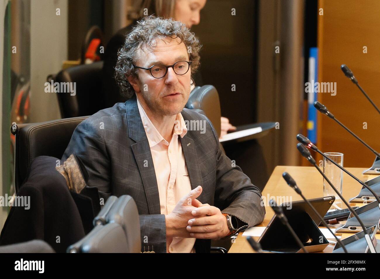 PS' Eddy Fontaine im Bild während einer Plenarsitzung des wallonischen Parlaments in Namur, Mittwoch, 26. Mai 2021. BELGA FOTO BRUNO FAHY Stockfoto