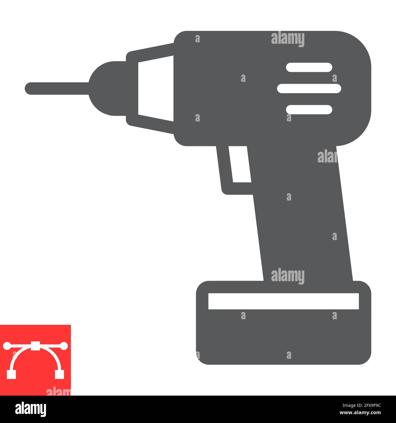 Glyphen-Symbol für elektrische Bohrer Stock Vektor