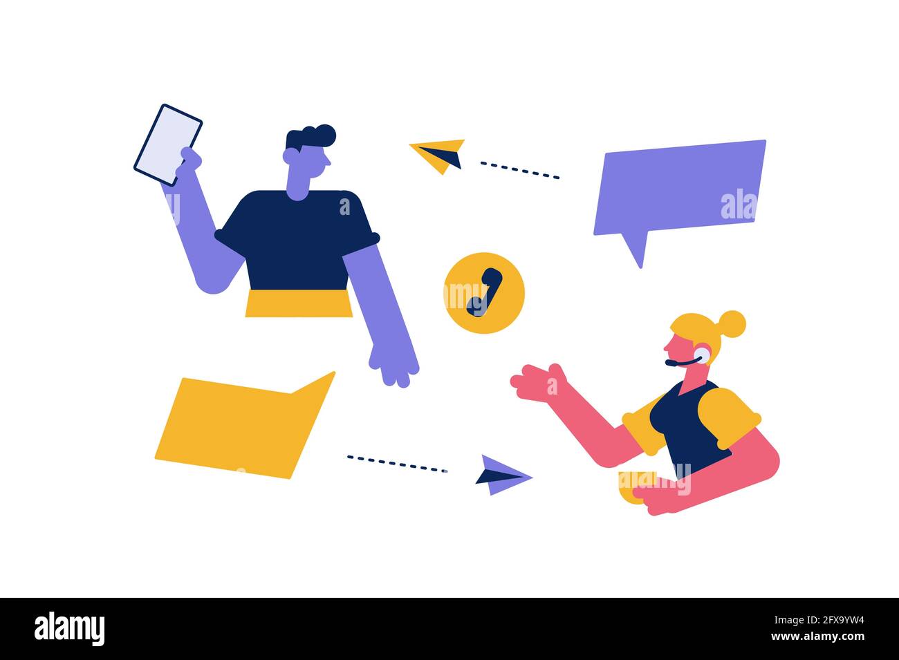 Kundendienst, technischer Support oder Hotline-Service Stock Vektor