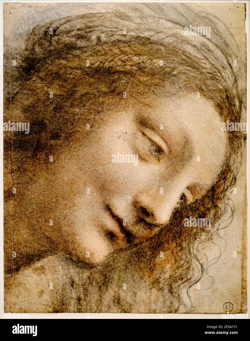 USA, New York, Metropolitan Museum of Art, Leonardo da Vinci, Studie für die heilige Anne: Das Gesicht der Jungfrau Stockfoto