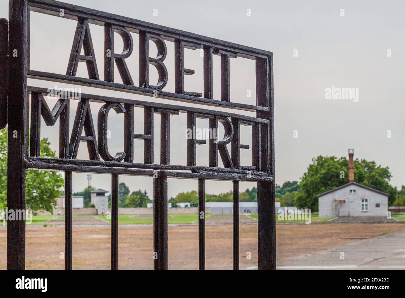 Eingang zum Konzentrationslager Sachsenhausen, Deutschland Stockfoto