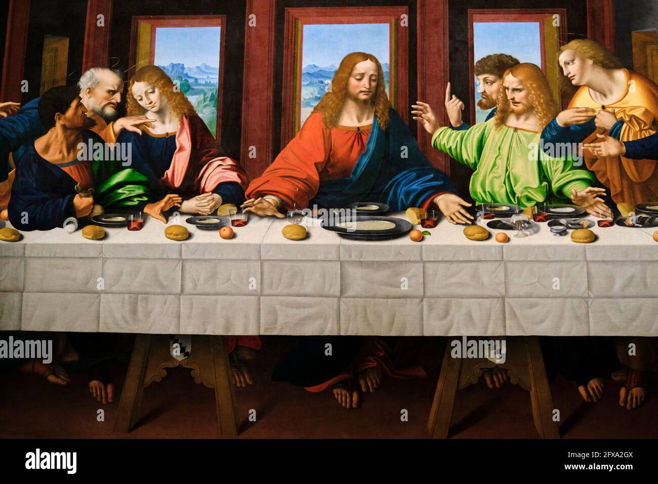 Frankreich, Paris, Louvre Museum, das letzte Abendmahl, Marco d'Oggiono, Nach Leonardo da Vinci Stockfoto