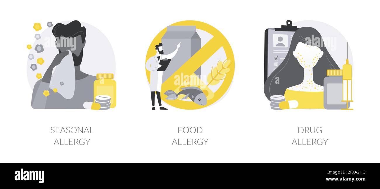Abstrakte Vektorgrafik zur Allergiebehandlung. Stock Vektor