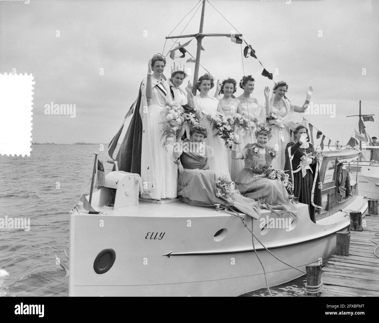 Eintritt Segeln Königin Sneek mej. B. van Wieren, 26. Mai 1956, Eintrag, Niederlande, 20. Jahrhundert Presseagentur Foto, Nachrichten zu erinnern, Dokumentarfilm, historische Fotografie 1945-1990, visuelle Geschichten, Menschliche Geschichte des zwanzigsten Jahrhunderts, Momente in der Zeit festzuhalten Stockfoto