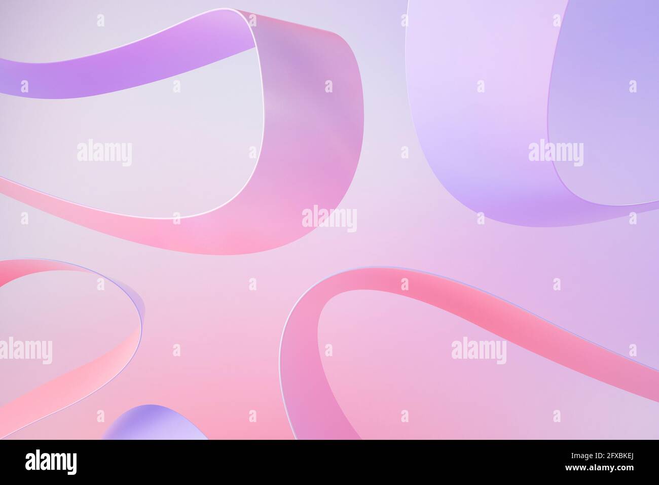 3D-Darstellung von rosa und violetten Linien Stockfoto