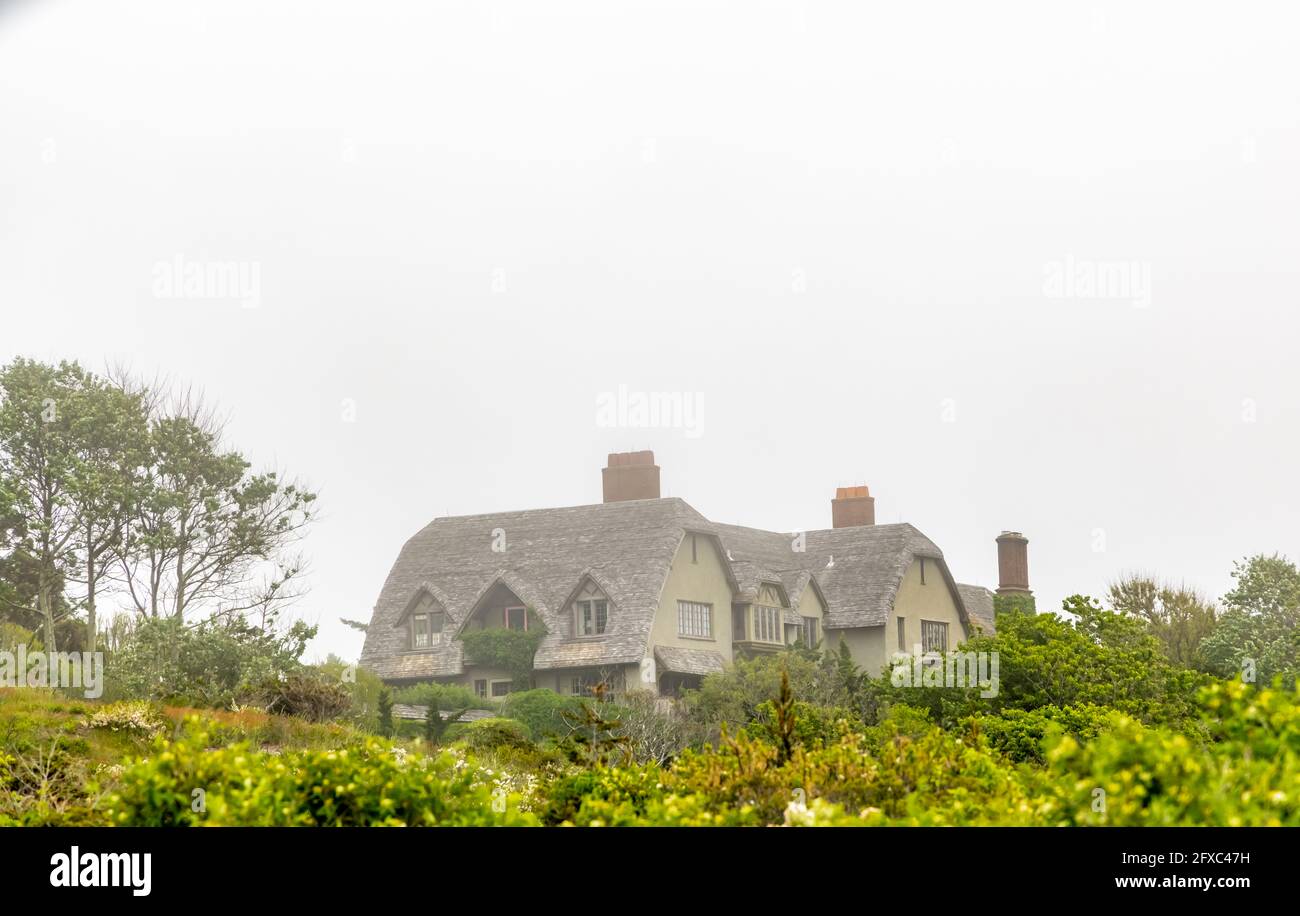 Nebliger Tag in 31 Old Beach Lane, East Hampton, NY Stockfoto