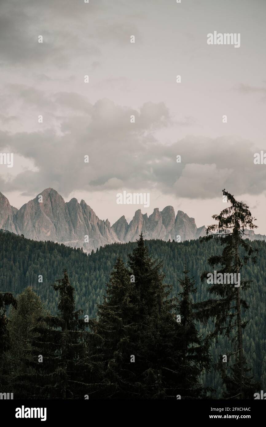 Gebirgszüge in den Dolomiten in Südtirol, Italien Stockfoto