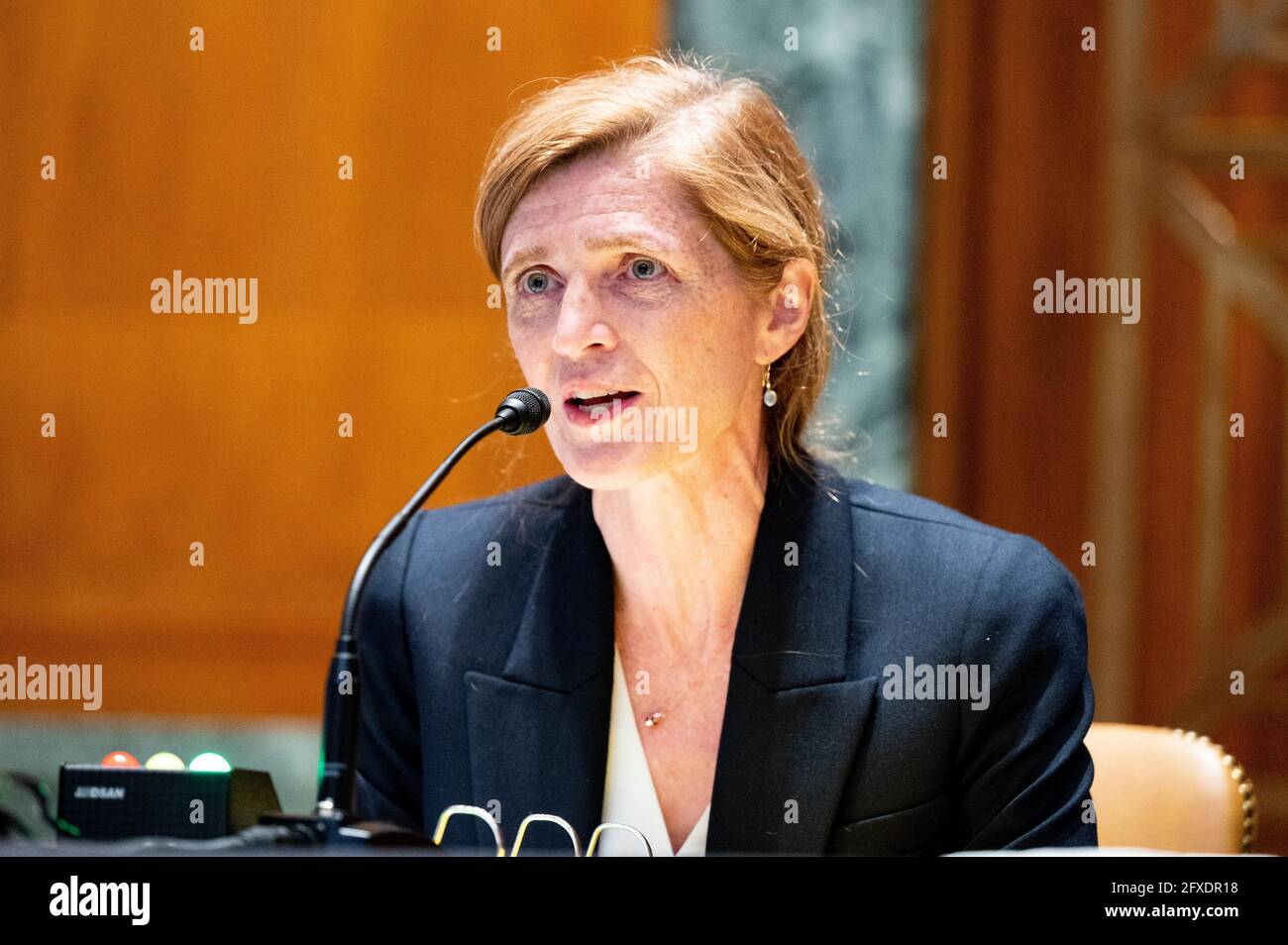 Washington, USA 26. Mai 2021. 26. Mai 2021 - Washington, DC, USA: Samantha Power, Administrator, United States Agency for International Development, spricht bei einer Anhörung des Senate Appropriations Committee Subcommittee on State, Foreign Operations, and Related Programs. (Foto: Michael Brochstein/Sipa USA) Quelle: SIPA USA/Alamy Live News Stockfoto