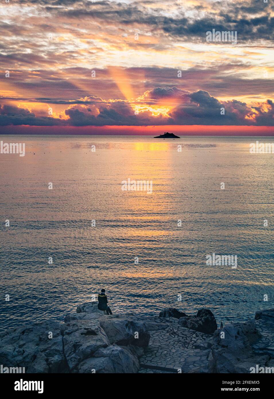 Sonnenuntergang von Rovinj Stockfoto