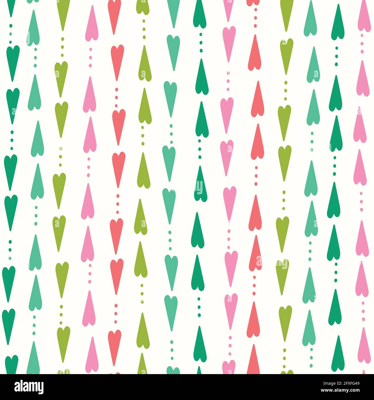 Herzmuster im Hintergrund. Helle Vektor nahtlose Wiederholung von Hand gezeichneten Herzen. Stock Vektor