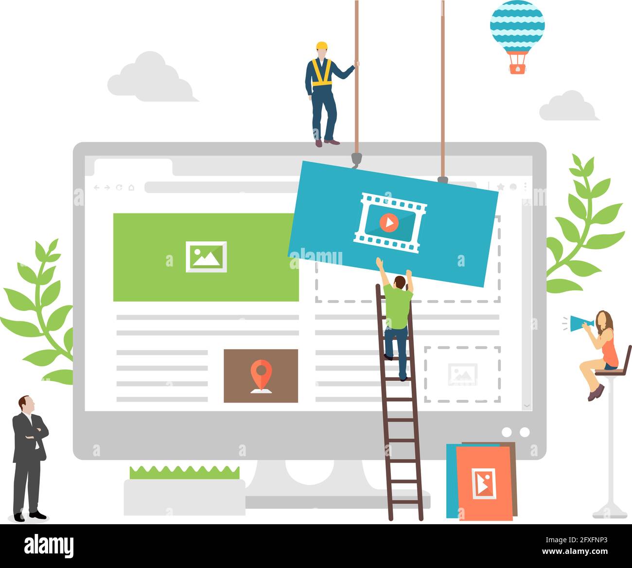 Web-Entwicklung Konzept Vektor Illustration Stock Vektor