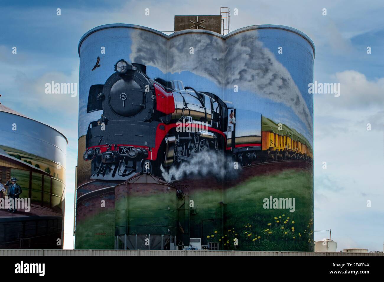 Silo Art in Colbinabbin, Victoria, Australien Stockfoto