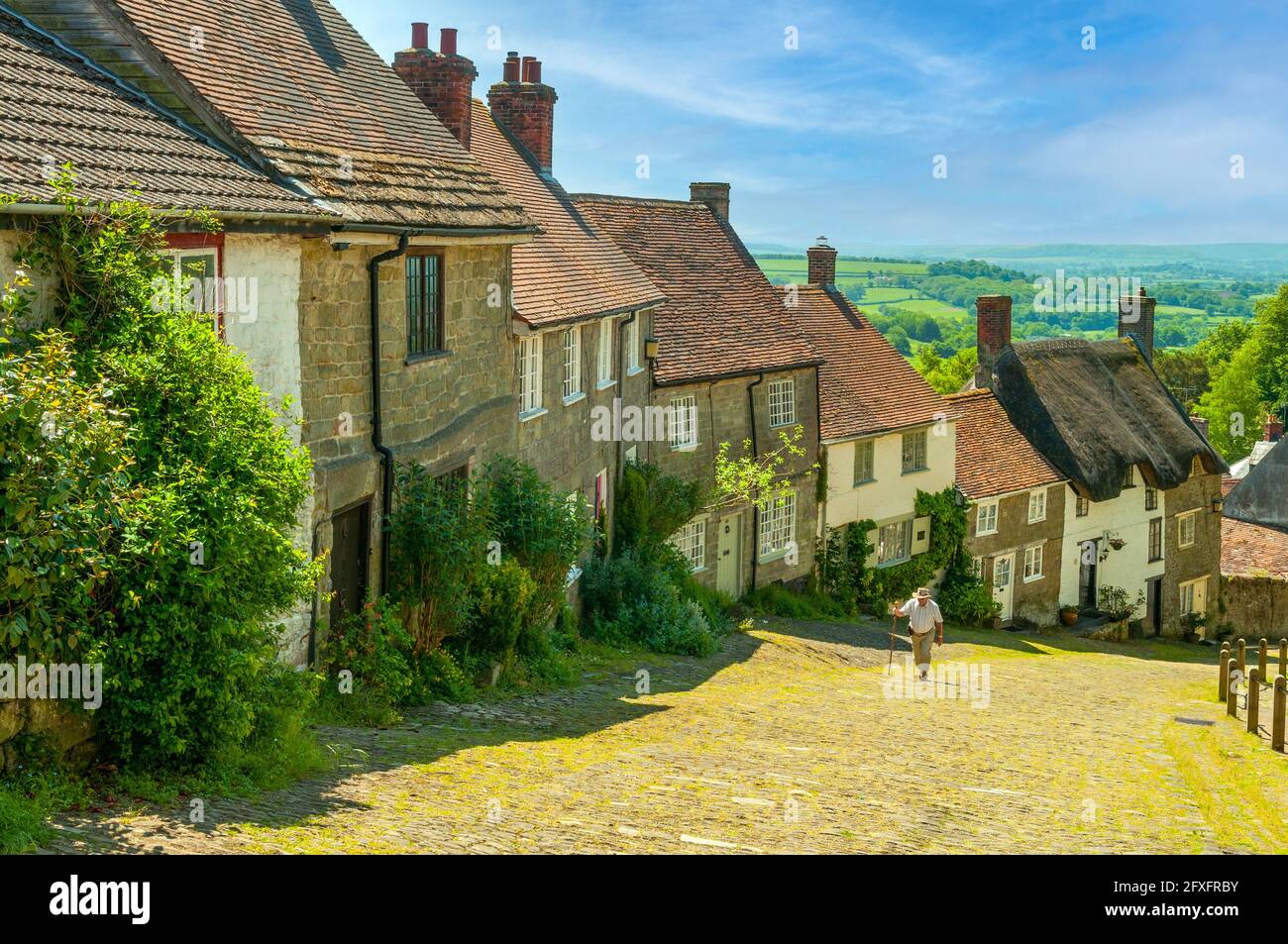 Park-Spaziergang am Shaftesbury, Dorset, England Stockfoto