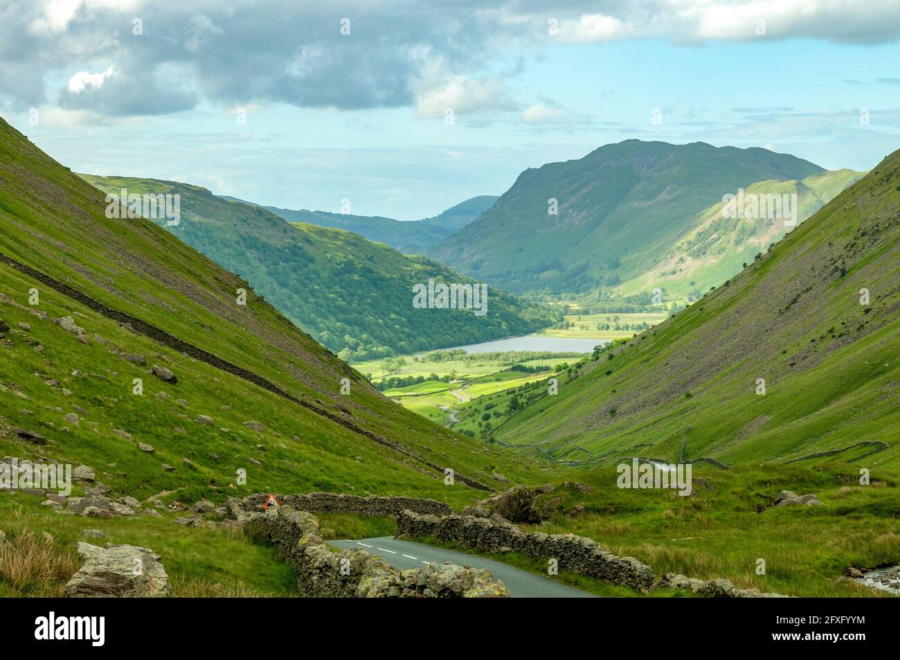 Blick nach Norden vom Kirkstone Pass, Lake District, Cumbria, England Stockfoto