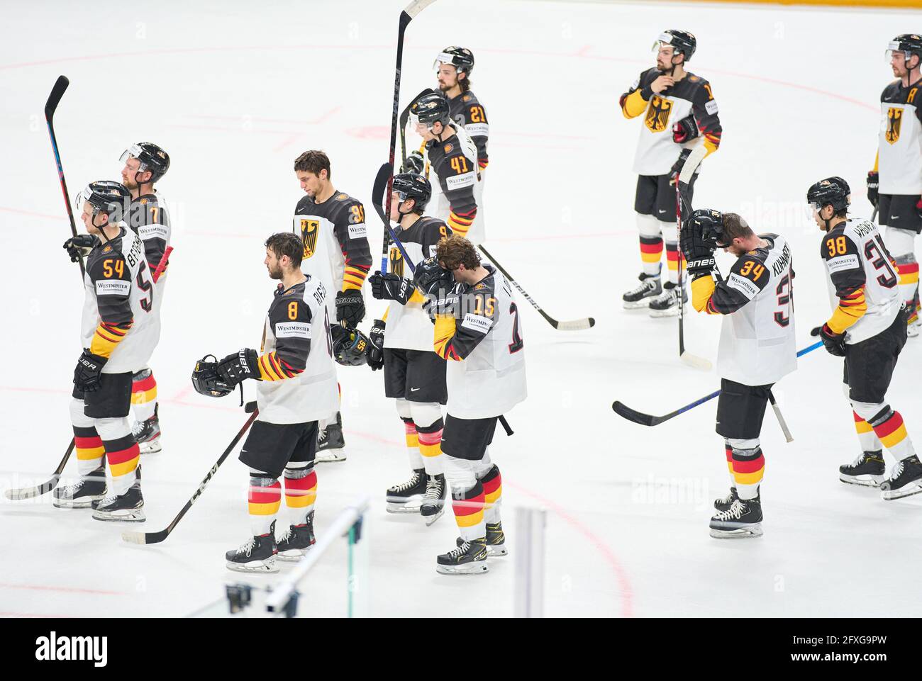 Team Deutschland Nach Dem Spiel Deutschland Kasachstan 2 3 Iihf Eishockey Weltmeisterschaft Gruppe B In Riga Lettland Lettland 26 Mai 2021 Staffel 2020 2021 C Peter Schatz Alamy Live News Stockfotografie Alamy