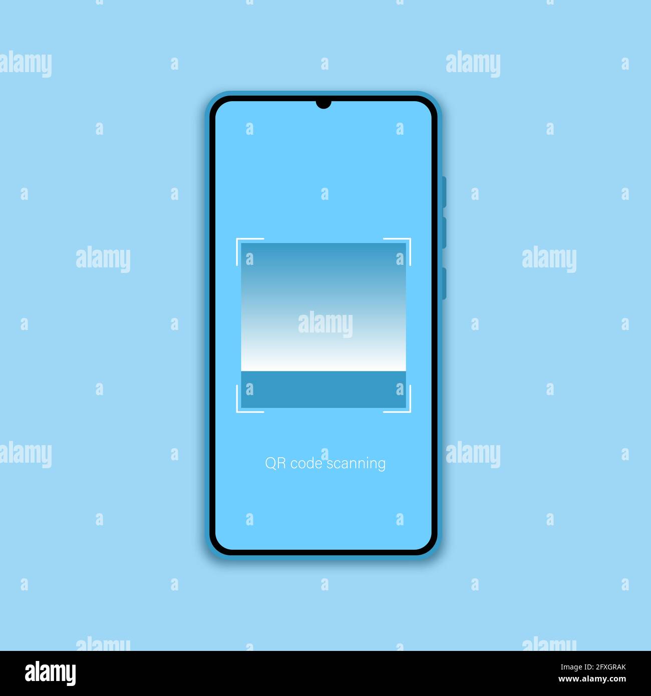 QR-Code für die Zahlung. QR-Code-Scan auf Smartphone. Handy scannt QR-Code. Überprüfung Stock Vektor