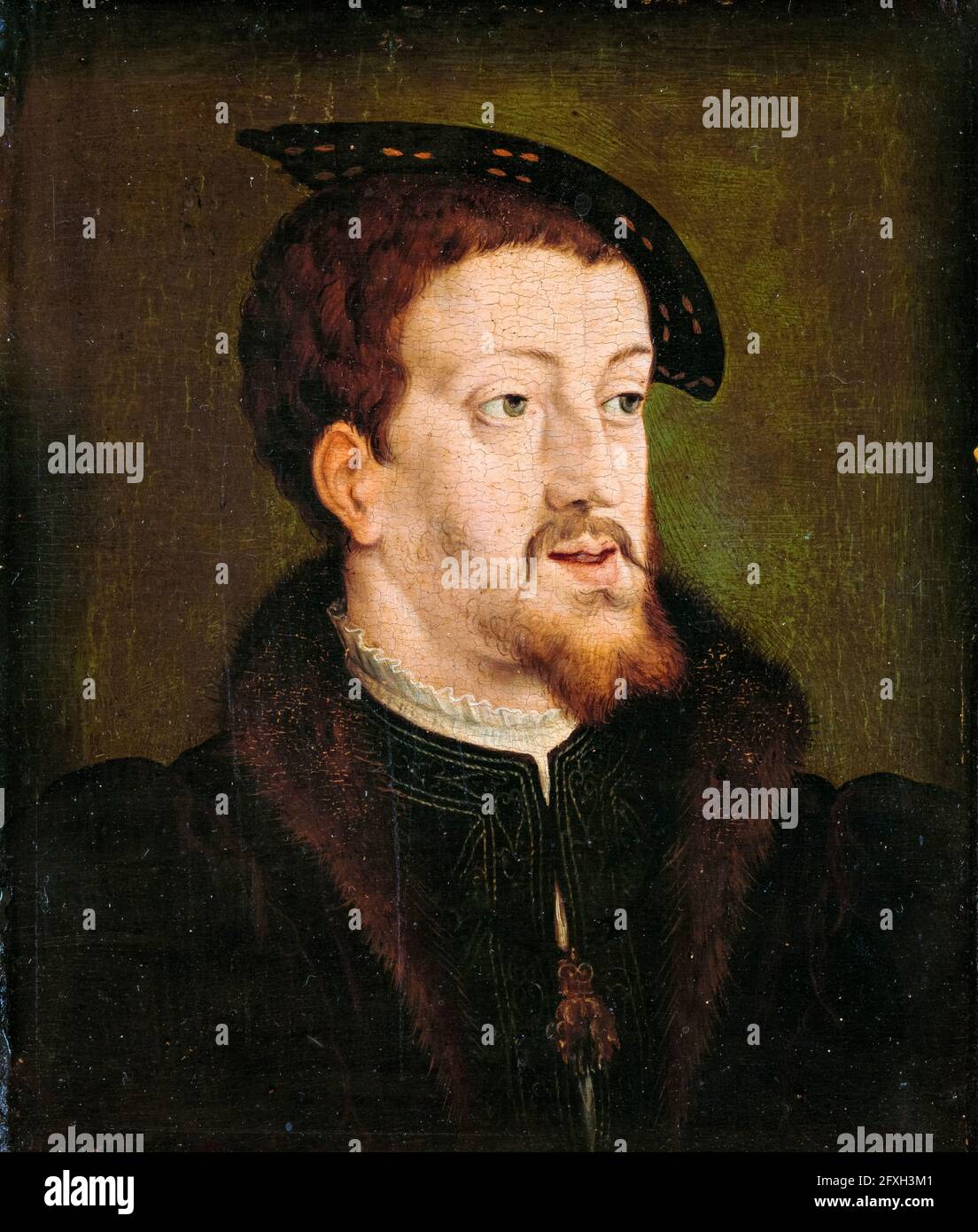 Karl V. (1500-1558) Kaiser des Heiligen Römischen Reiches 1519-1556, Porträtmalerei nach Jan Cornelisz Vermeyen, um 1530 Stockfoto Karl V. (1500-1558) Kaiser des Heiligen Römischen Reiches 1519-1556, Porträtmalerei nach Jan Cornelisz Vermeyen, um 1530 Stockfoto