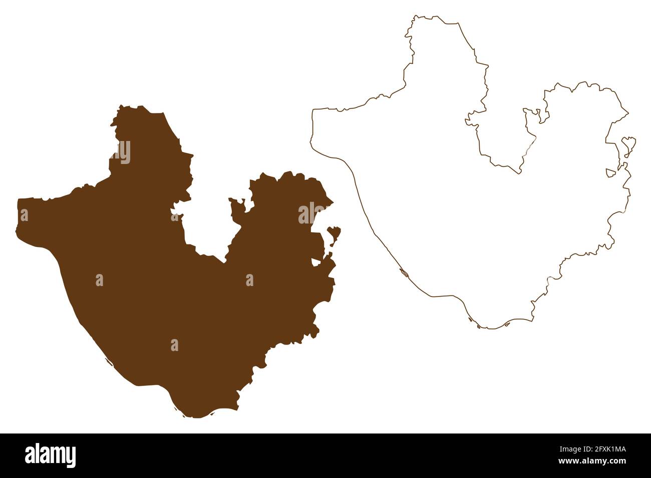 Landkreis Neuwied (Bundesrepublik Deutschland, Land Rheinland-Pfalz) Kartenvektordarstellung, Scribble-Skizze Neuwied-Karte Stock Vektor