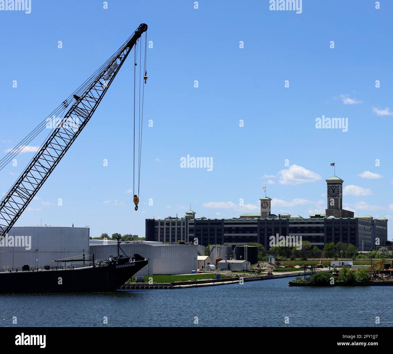 Hafenkräne Stockfoto