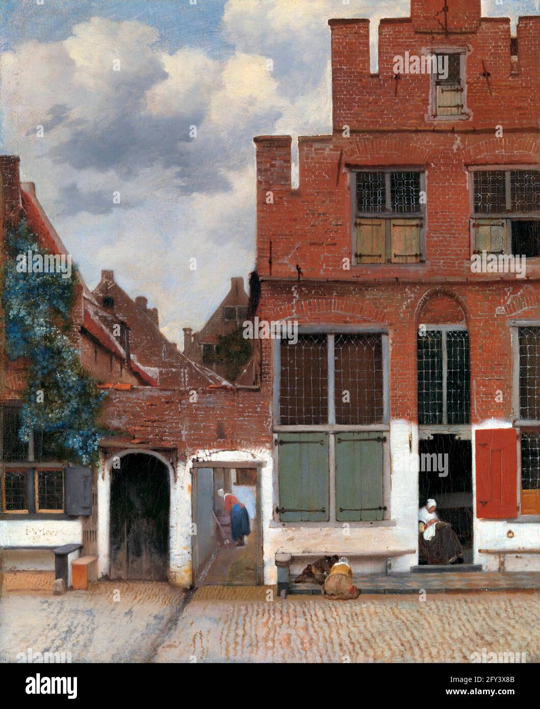 Vermeer. Ansicht der Häuser in Delft bekannt als die kleine Straße von Johannes Vermeer (1632-1675), Öl auf Leinwand, c. 1658 Stockfoto