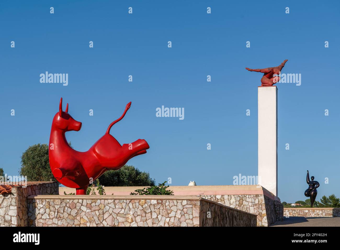 Skulpturen in Quinta dos Vales, Estômbar, Algarve, Portugal Stockfoto
