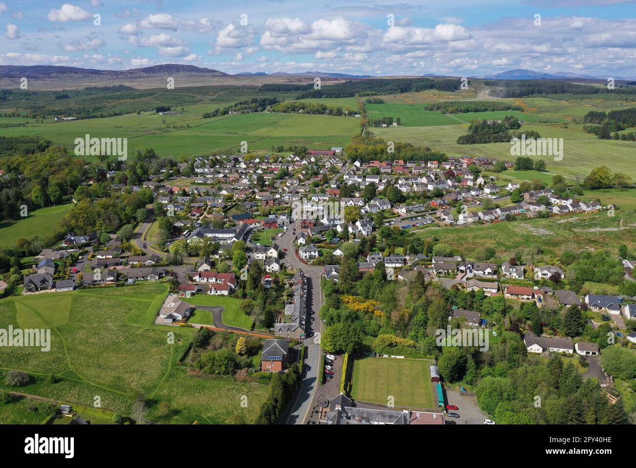 Luftdrohnenaufnahme von Drymen Stirlingshire Stockfoto