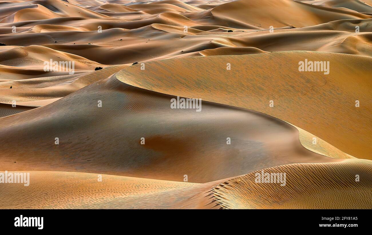 Wunderschöne Sanddünenwüstenlandschaft in Saudi-Arabien. Stockfoto
