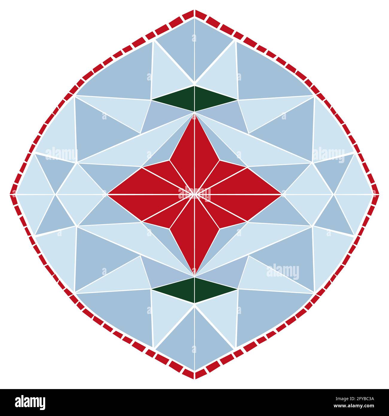 Buntglasfenster. Abstraktes Mosaikmuster. Isolierte Vektorgrafik auf weißem Hintergrund Stock Vektor