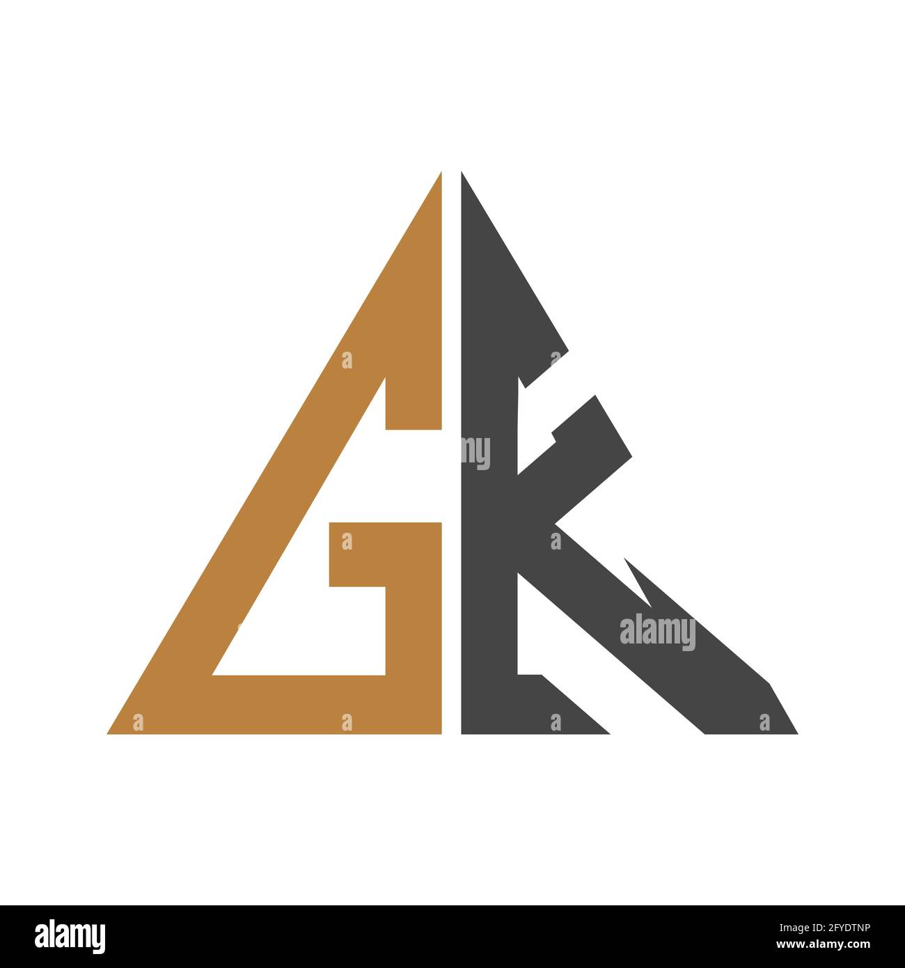 Buchstabenbuchstaben Initialen Monogram Logo KG, GK, K und G Stock Vektor