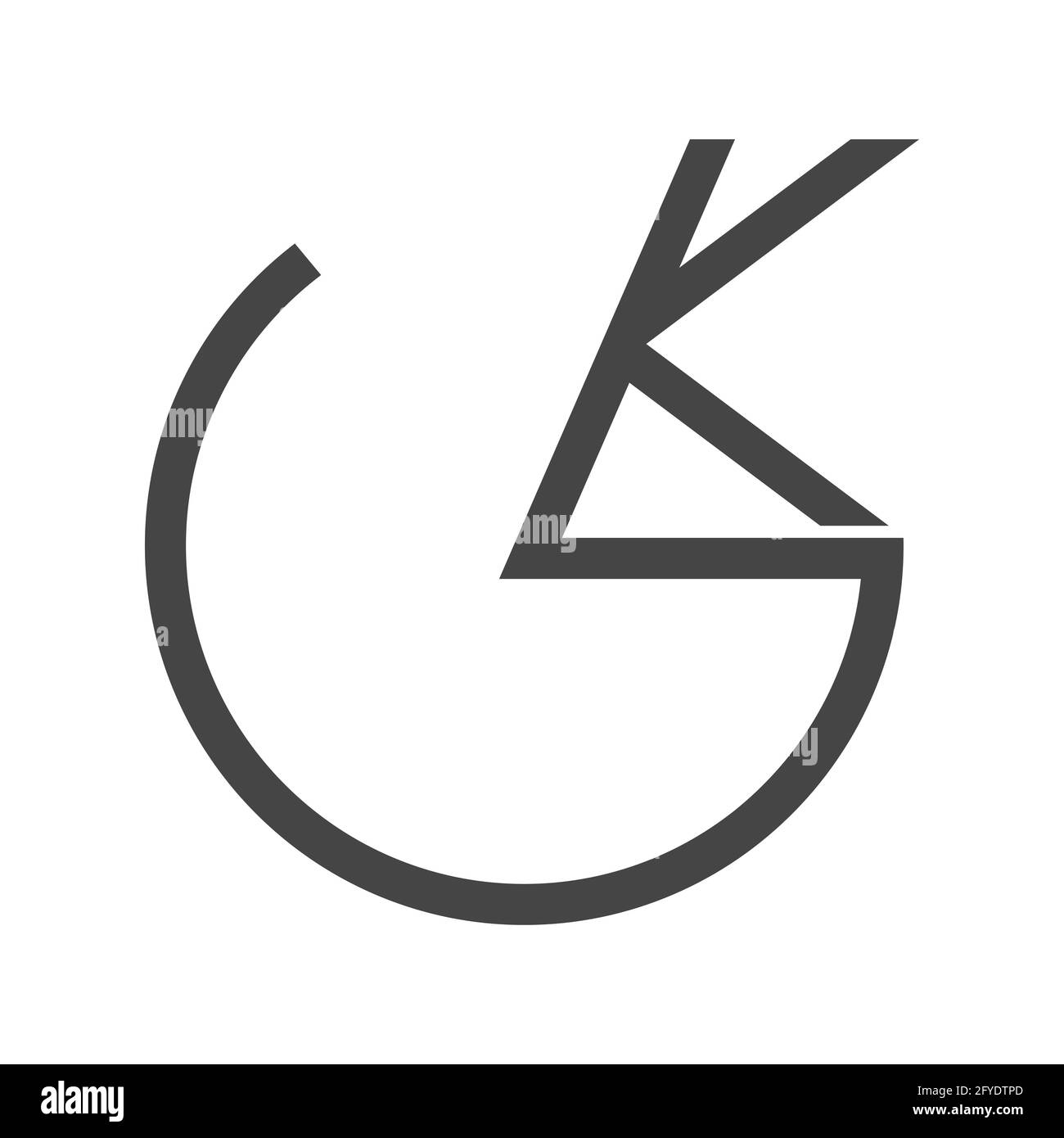 Buchstabenbuchstaben Initialen Monogram Logo KG, GK, K und G Stock Vektor