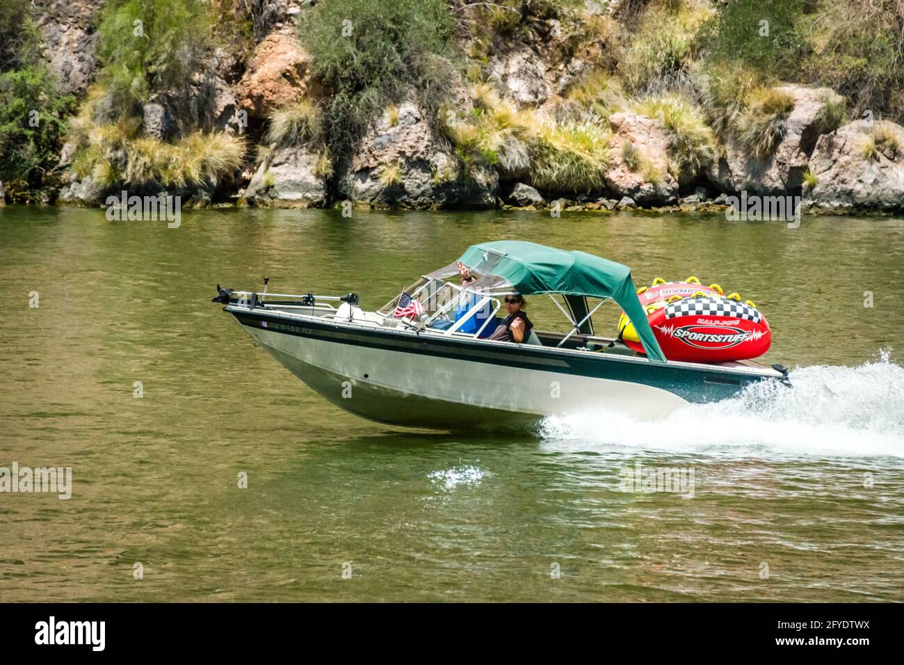 Arizona - Canyon Lake - Motorbootrennen Stockfoto