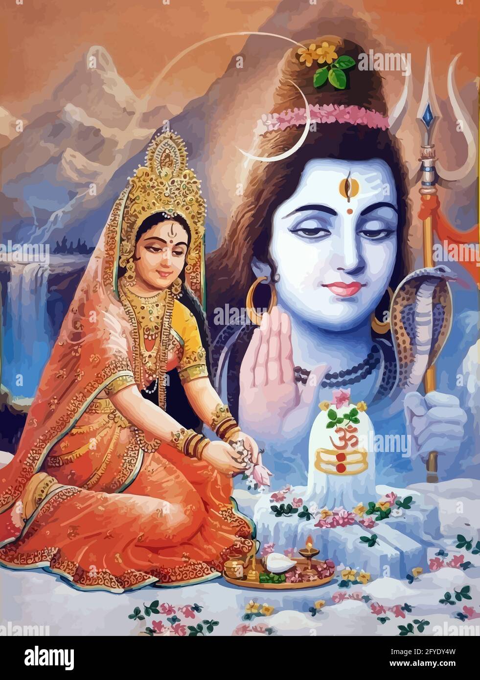 Gott Surya Macht der Sonne darstellung der hinduismus Mythen Stockfoto