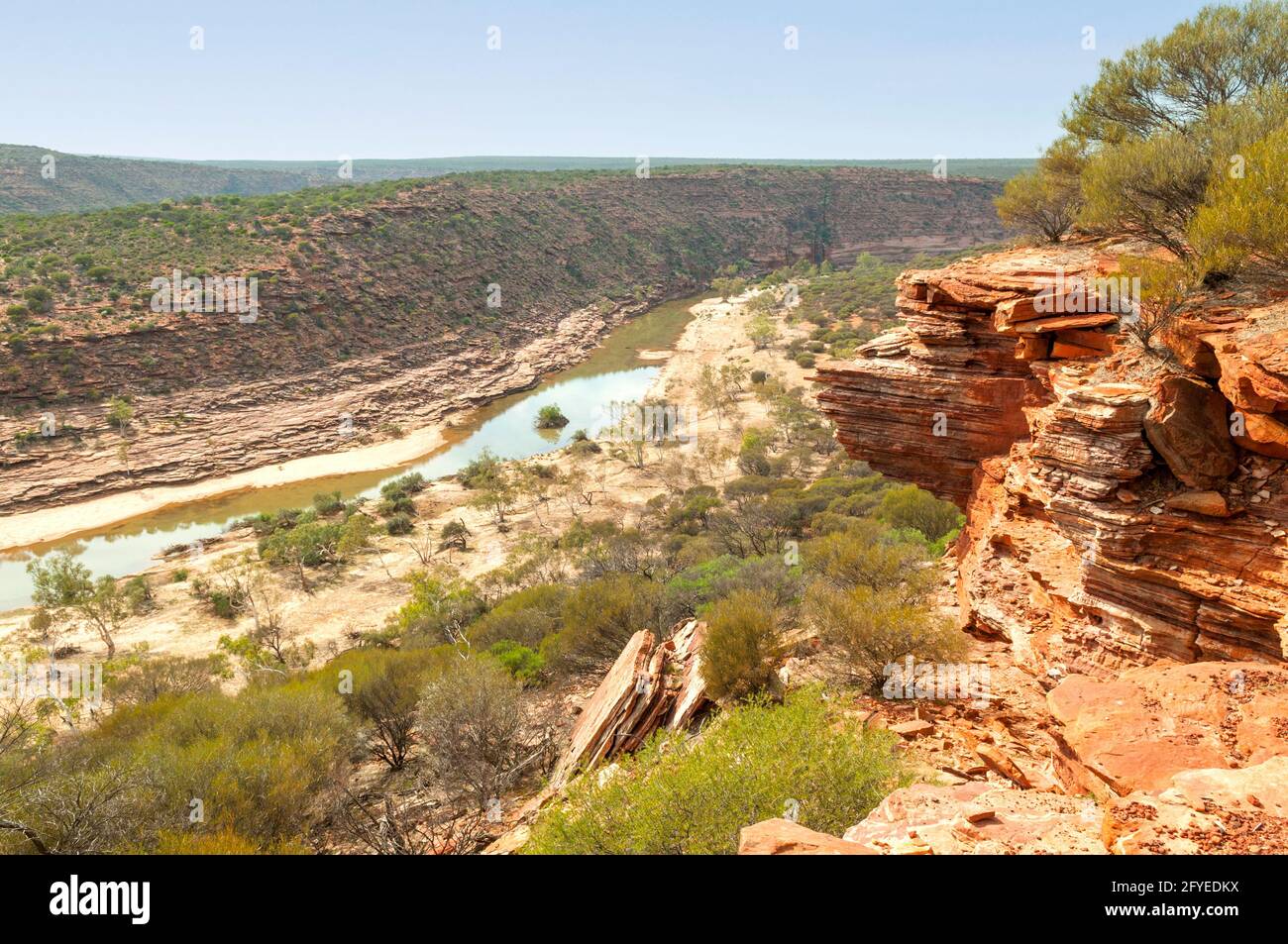 Blick aus der Natur Fenster, Kalbarri NP, WA, Australien Stockfoto