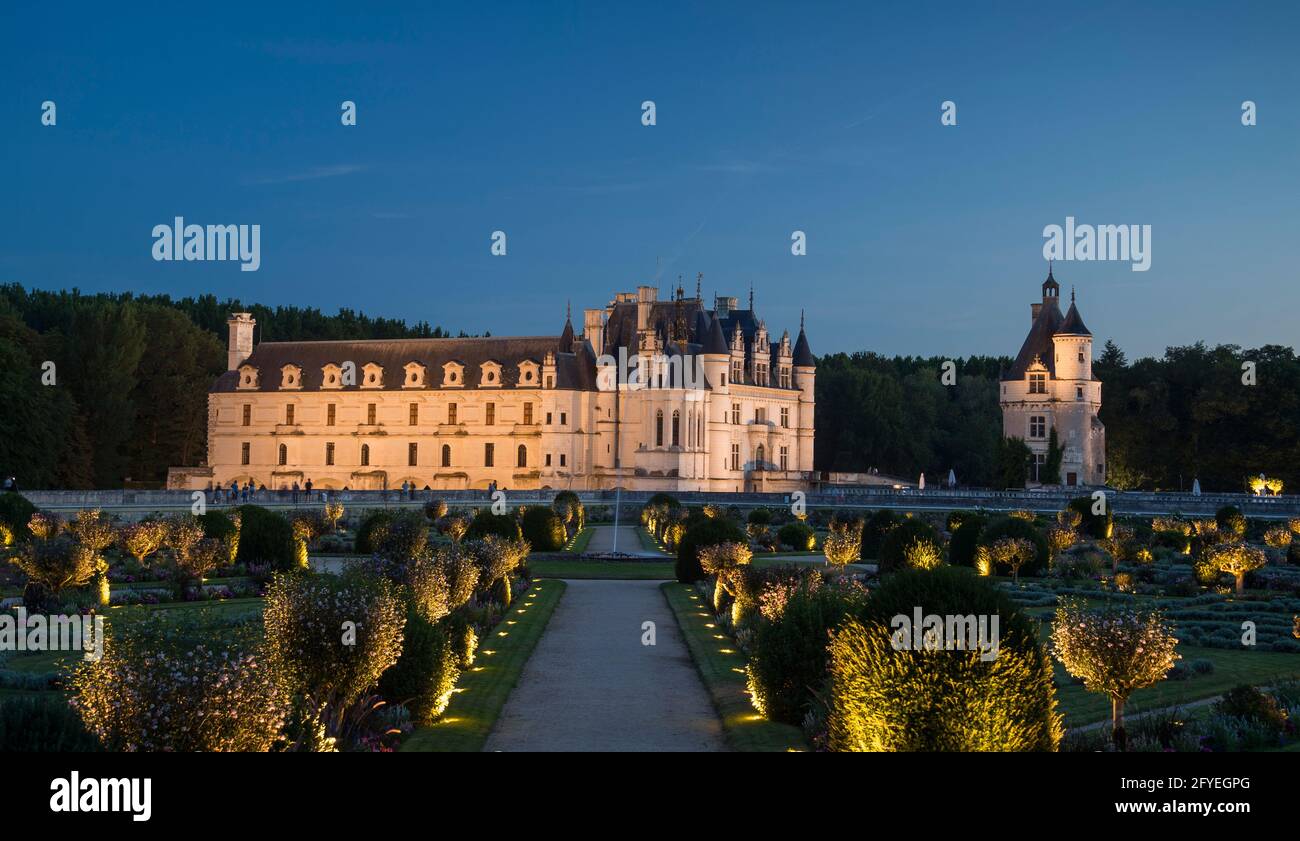 FRANKREICH. INDRE-ET-LOIRE (37) CHENONCEAUX, SCHLOSS CHENONCEAU Stockfoto