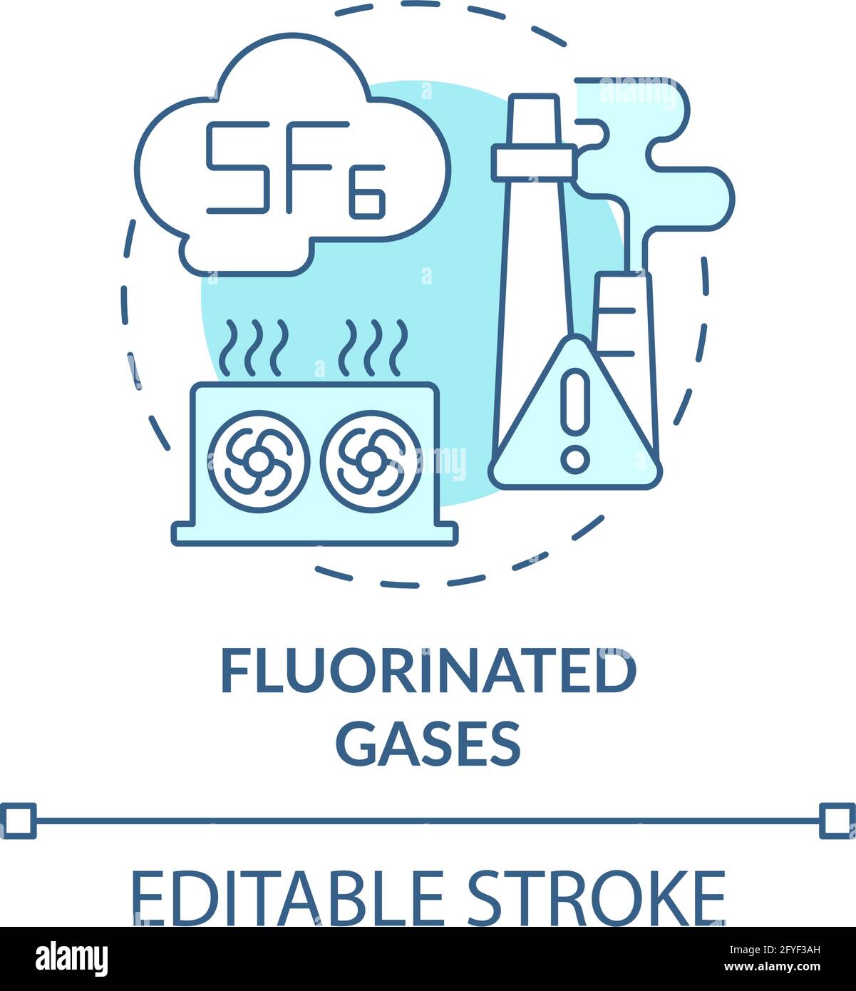 Symbol für das Konzept fluorierter Gase Stock Vektor